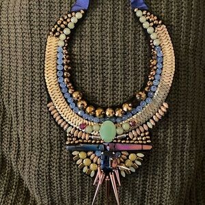 Gold and bronze statement necklace